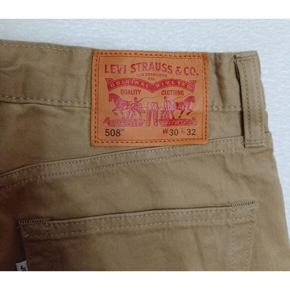 Levi's 508 Men's 30X32 Regular Fit Tappered Leg Colorblock Tan/Blue Urban Jeans - Picture 6 of 12